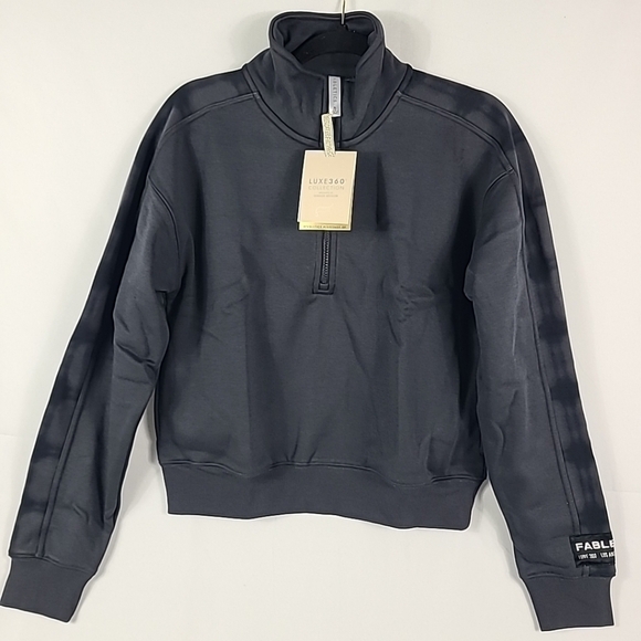 NEW Fabletics Women's Cozy Fleece Half Zip Mock Neck Sweatshirt Grey Sz S NWT - Picture 1 of 9